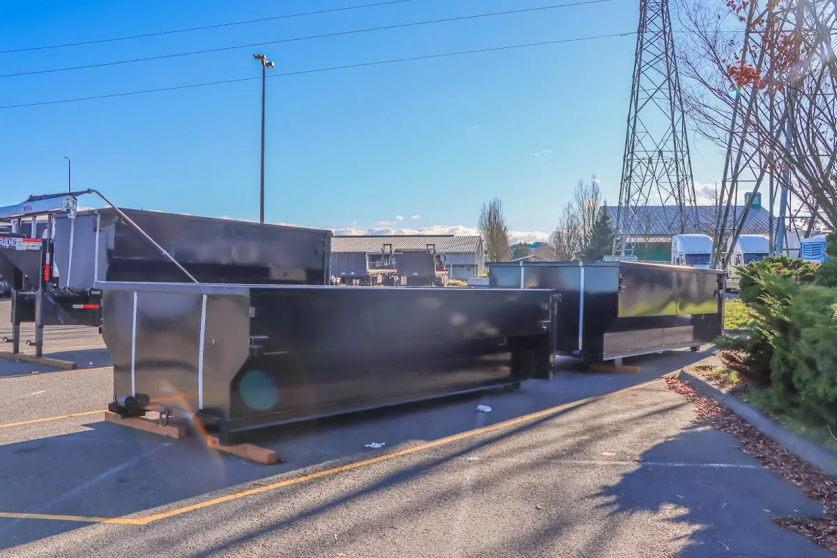 Roll-off dumpster ready for waste disposal at job site for 3 Yard Dumpster Rental in Cedartown